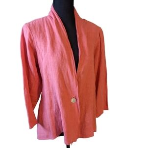 Fenini jacket cardigan in coral light and flowy style with a pleated back NEW